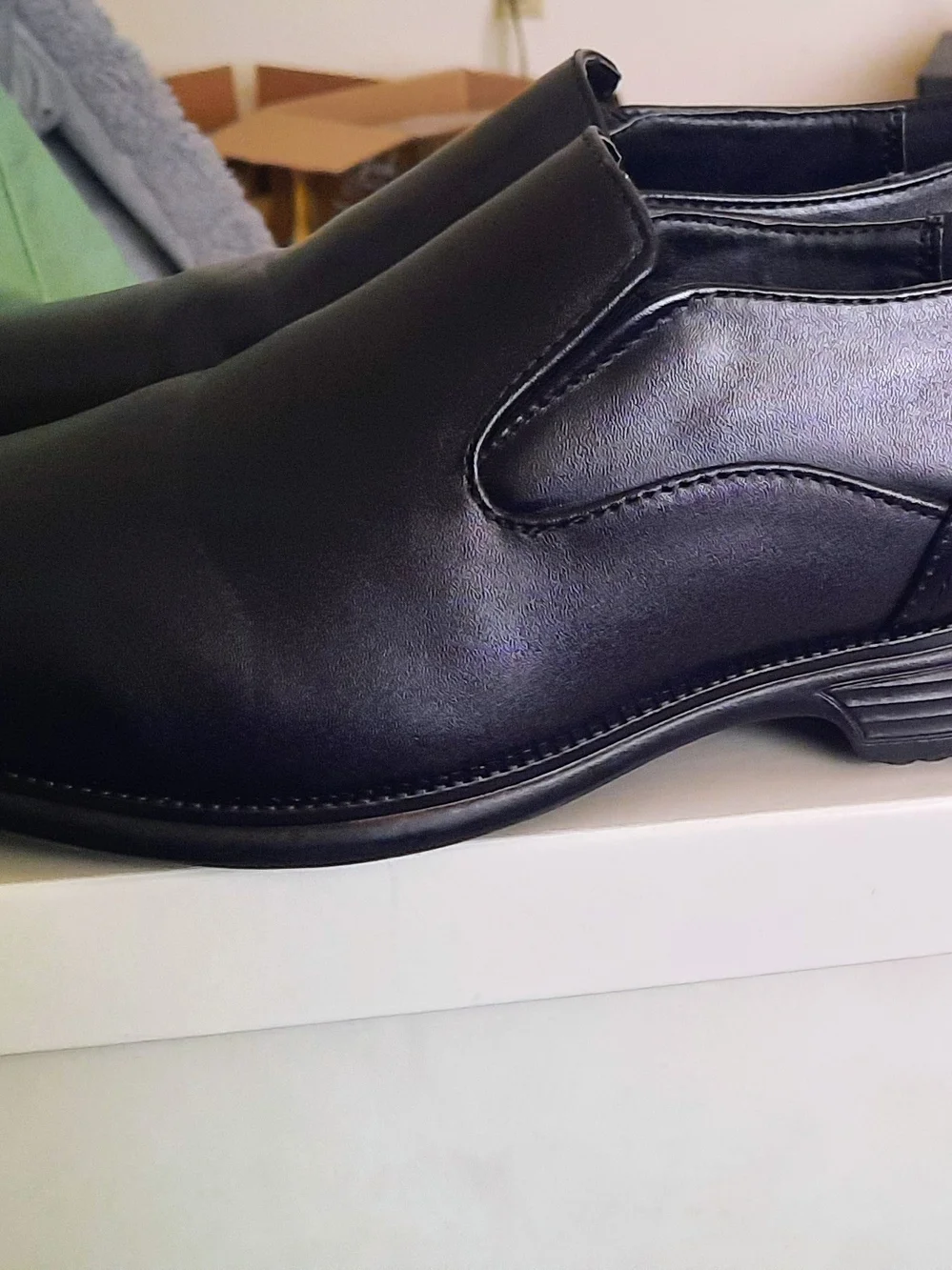 Perry Ellis Black Slip-On Dress Shoes